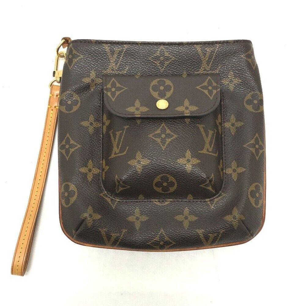 LOUIS VUITTON Monogram Partition Pochette Pouch MonogramCanvas Brown